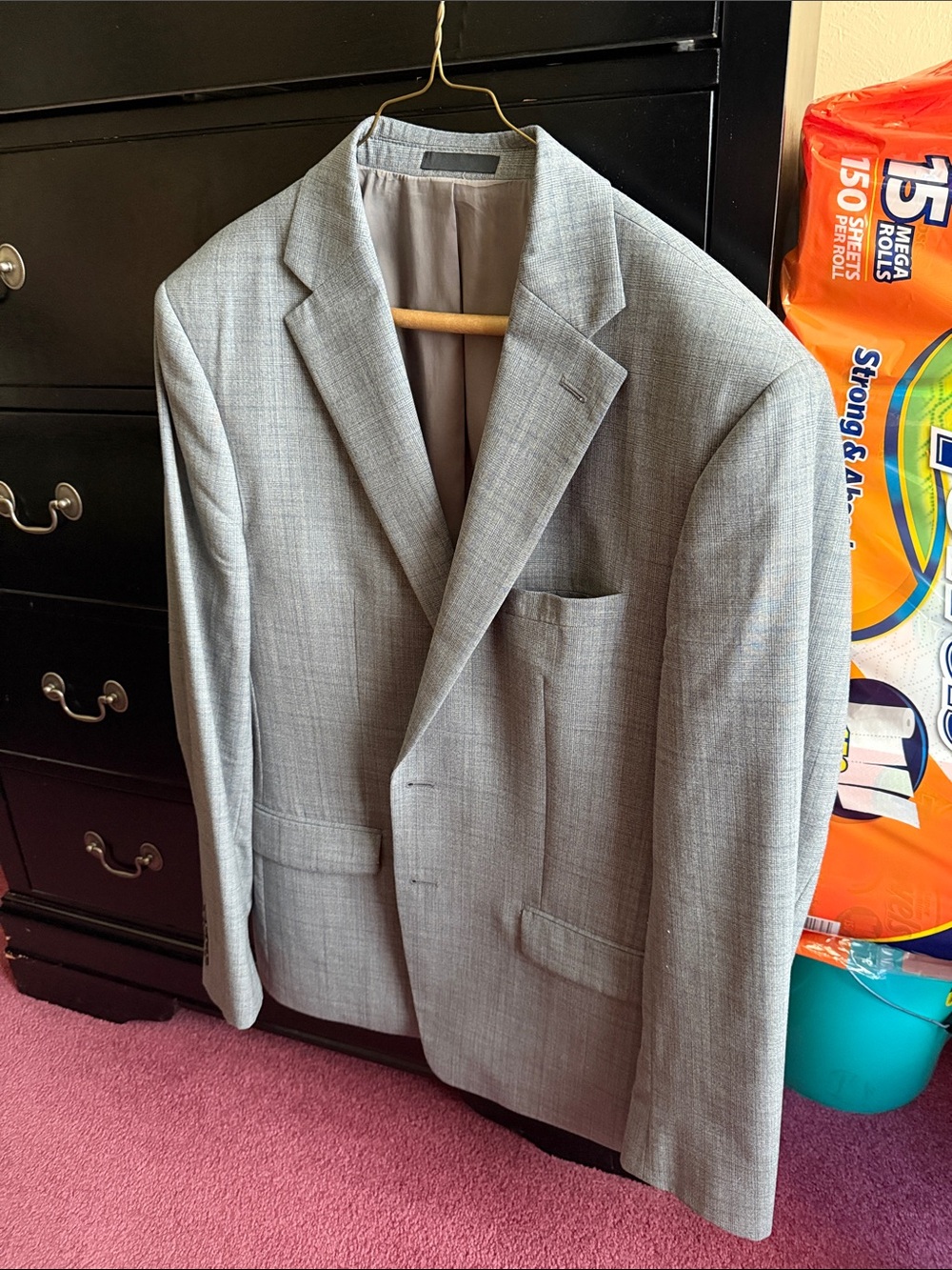 Calvin Klein Light Gray Patterned Men's Sport Coat